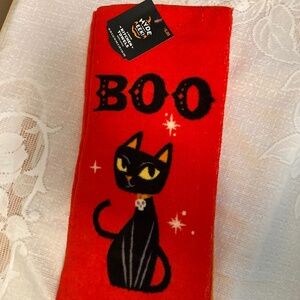hyde and eek 2 pack boo cat kitchen/ bathroom drying towels/ decorative towels